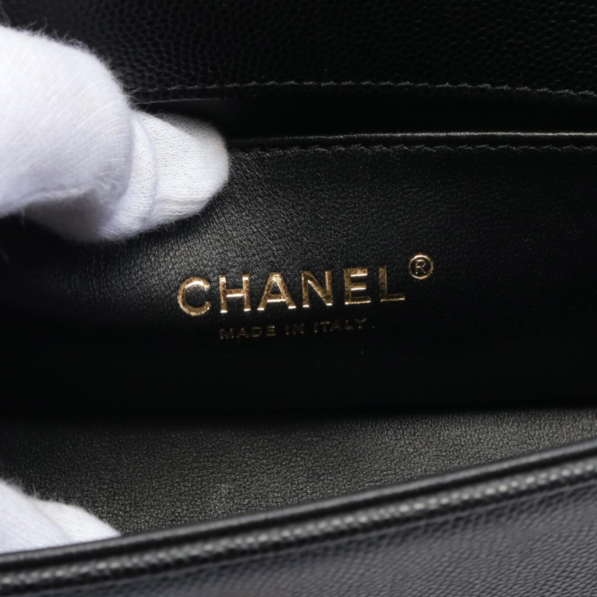 CHANEL Boy Chanel Matelasse Shoulder Bag Caviar Skin (Grained Calf) Women's Black