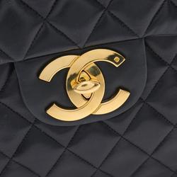 CHANEL Deca Matelasse 34 Shoulder Bag, Lambskin, Women's, Black