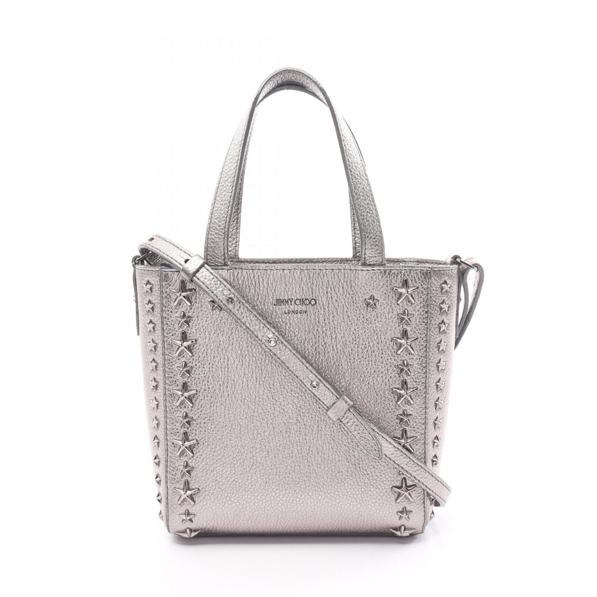 JIMMY CHOO MINI PEGASI handbag, leather bag, women's, silver