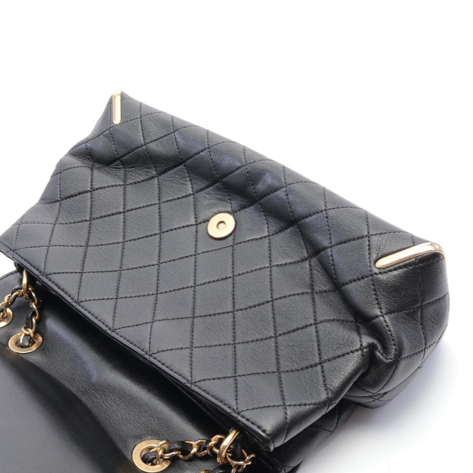 CHANEL Shoulder Bag Leather Women's Black