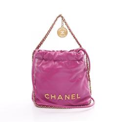 CHANEL Chanel 22 Shoulder Bag Leather Women's Purple