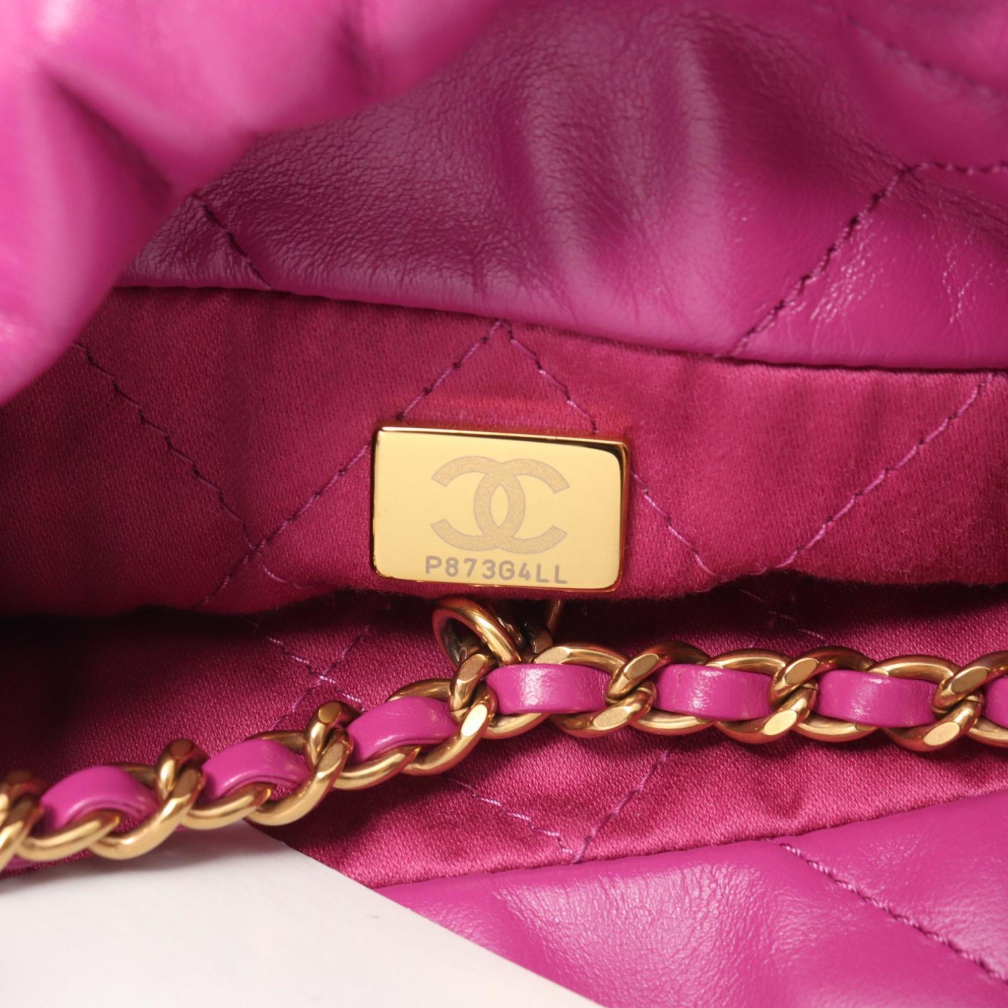 CHANEL Chanel 22 Shoulder Bag Leather Women's Purple