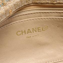 CHANEL 2.55 Shoulder Bag, Fabric, Leather, Women's, Beige, Multicolor