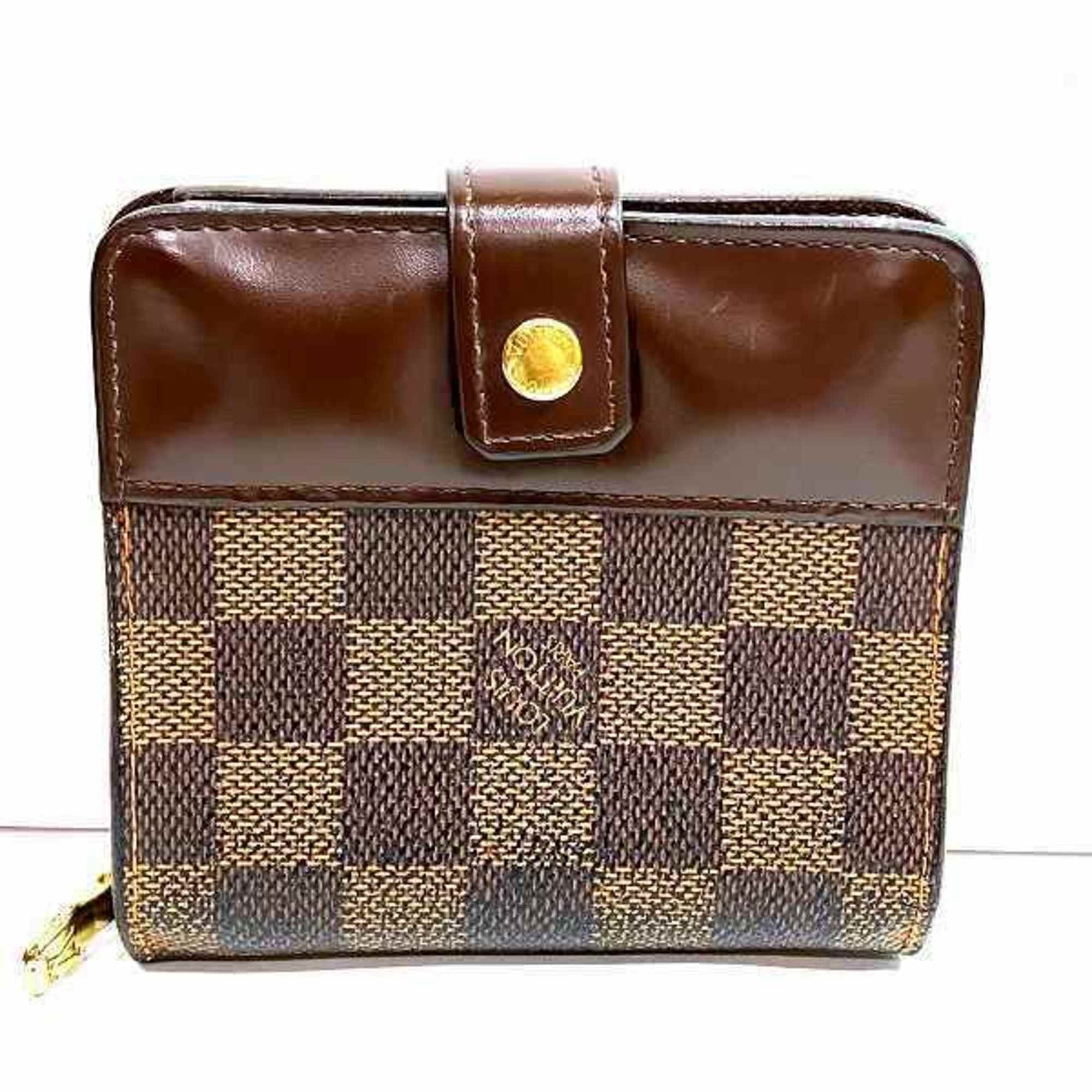 Louis Vuitton Damier Compact Zip N61668 Bi-fold Wallet for Men and Women