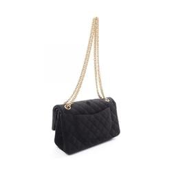 CHANEL 2.55 Matelasse Double Flap Shoulder Bag, Fabric, Women's, Black, A37586