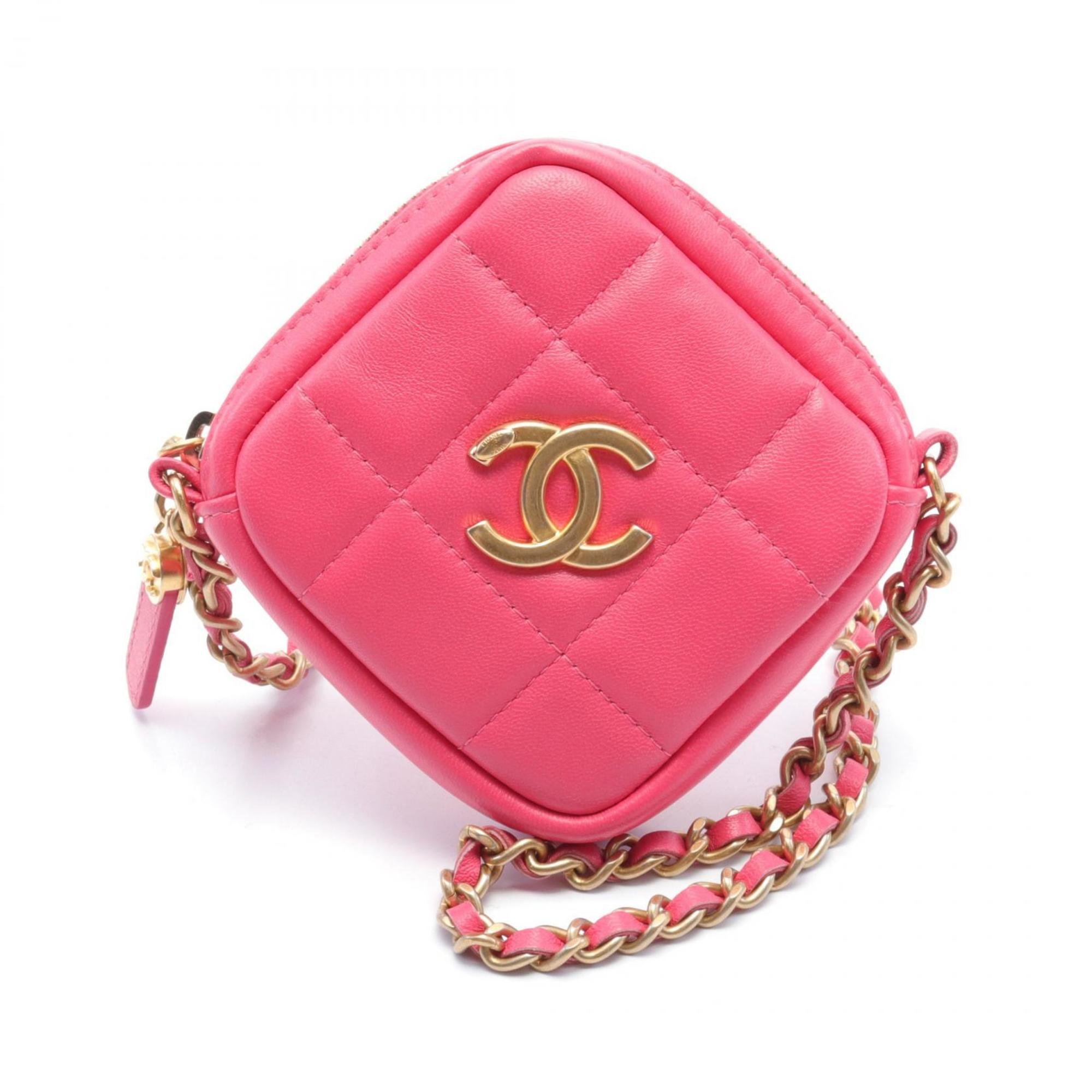 CHANEL Shoulder Bag Leather Women's Pink AP1926