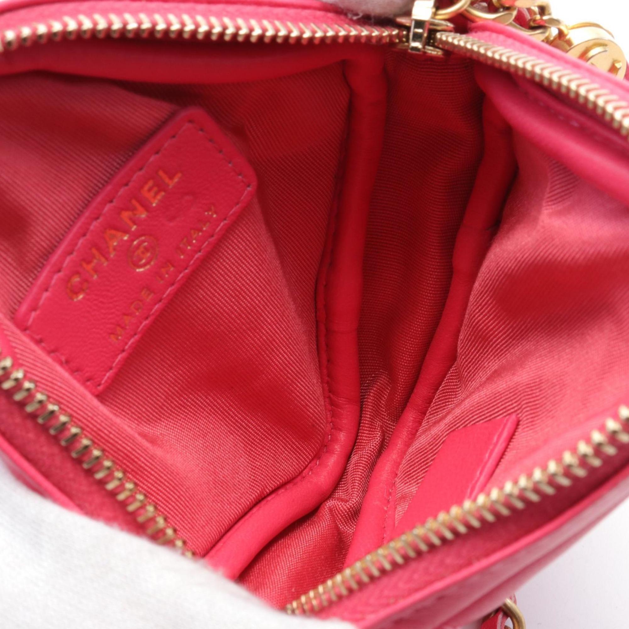 CHANEL Shoulder Bag Leather Women's Pink AP1926