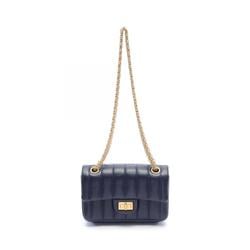 CHANEL 2.55 Shoulder Bag, Lambskin, Women's, Navy, AS0874