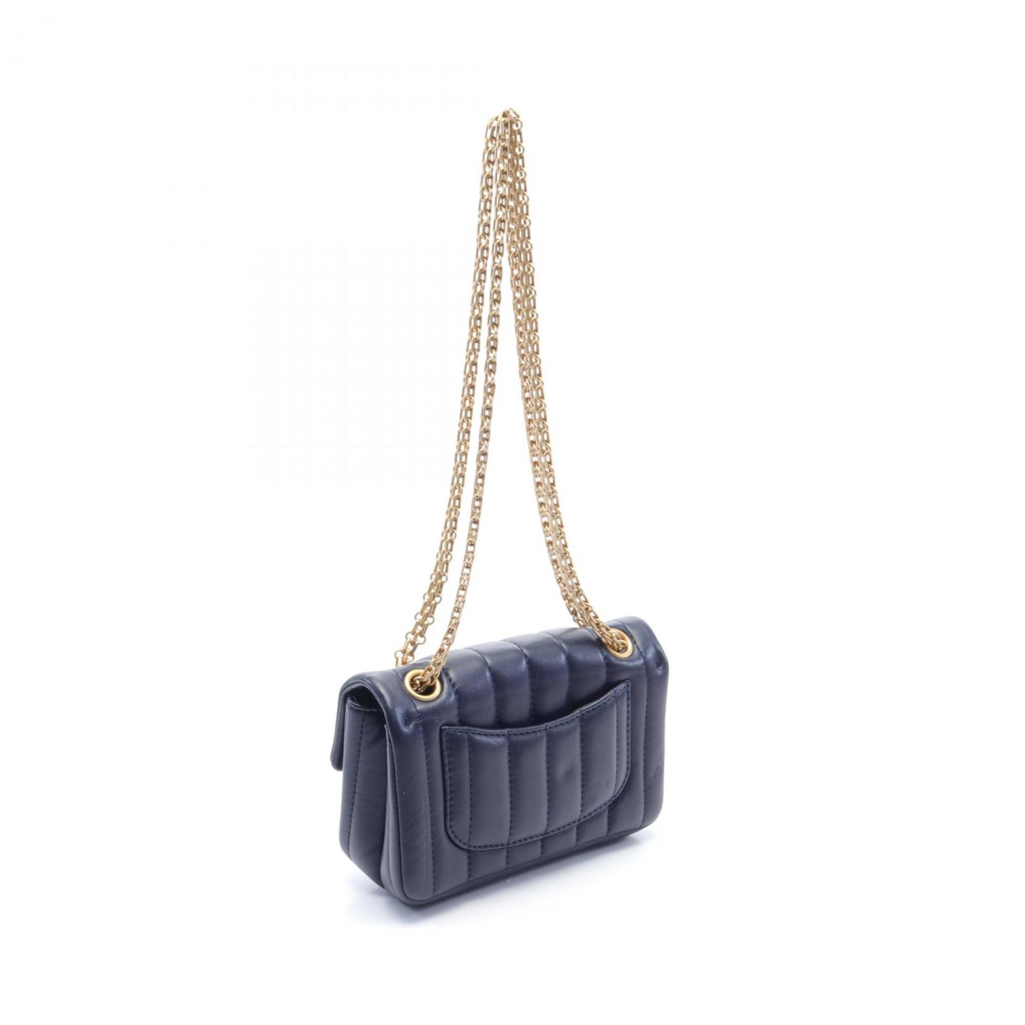 CHANEL 2.55 Shoulder Bag, Lambskin, Women's, Navy, AS0874