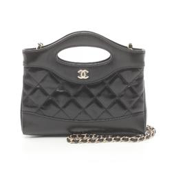 CHANEL Chanel 31 Nano Shoulder Bag Shiny Calfskin Women's Black AP3656