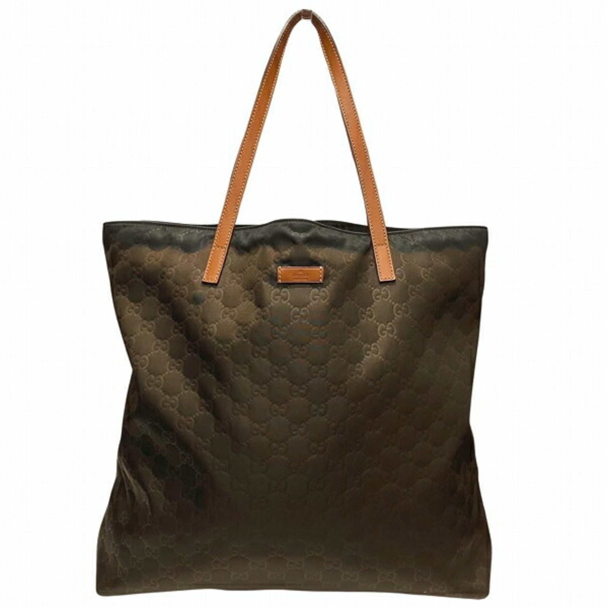 GUCCI GG Nylon 295252 Dark Brown Bag Tote Men's Women's