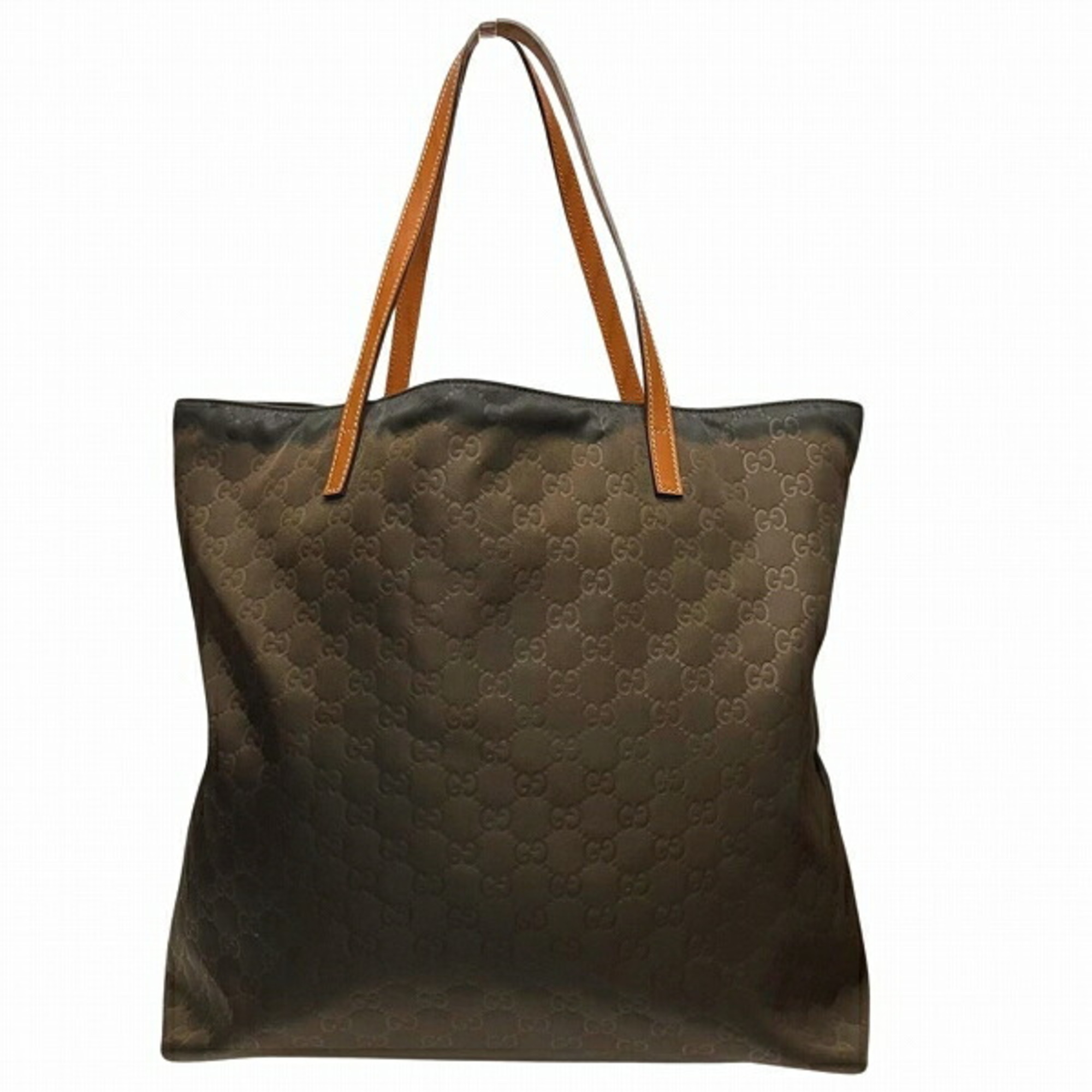 GUCCI GG Nylon 295252 Dark Brown Bag Tote Men's Women's