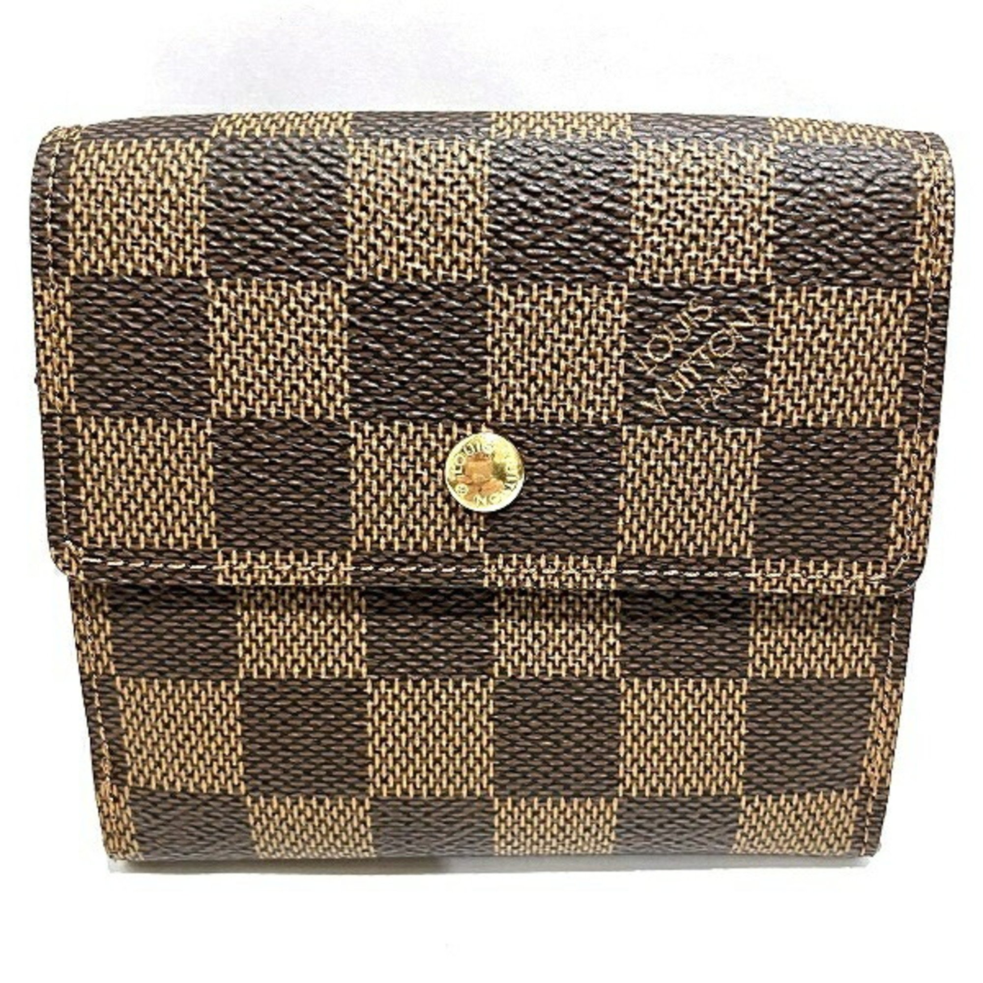 Louis Vuitton Damier Portefeuille Elise N61654 Tri-fold Wallet for Women