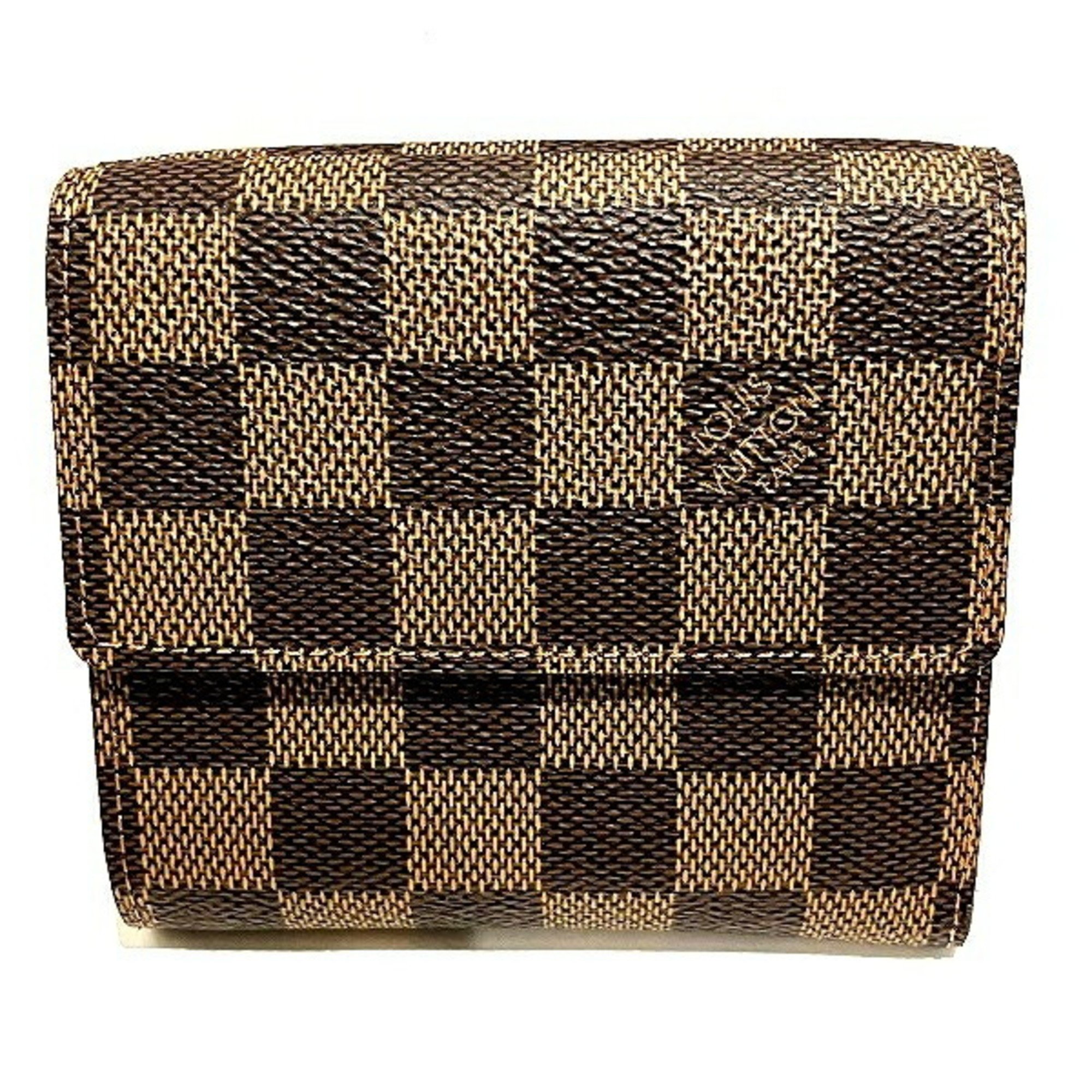 Louis Vuitton Damier Portefeuille Elise N61654 Tri-fold Wallet for Women