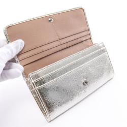 JIMMY CHOO NINO Bi-fold Long Wallet Leather Women's Silver