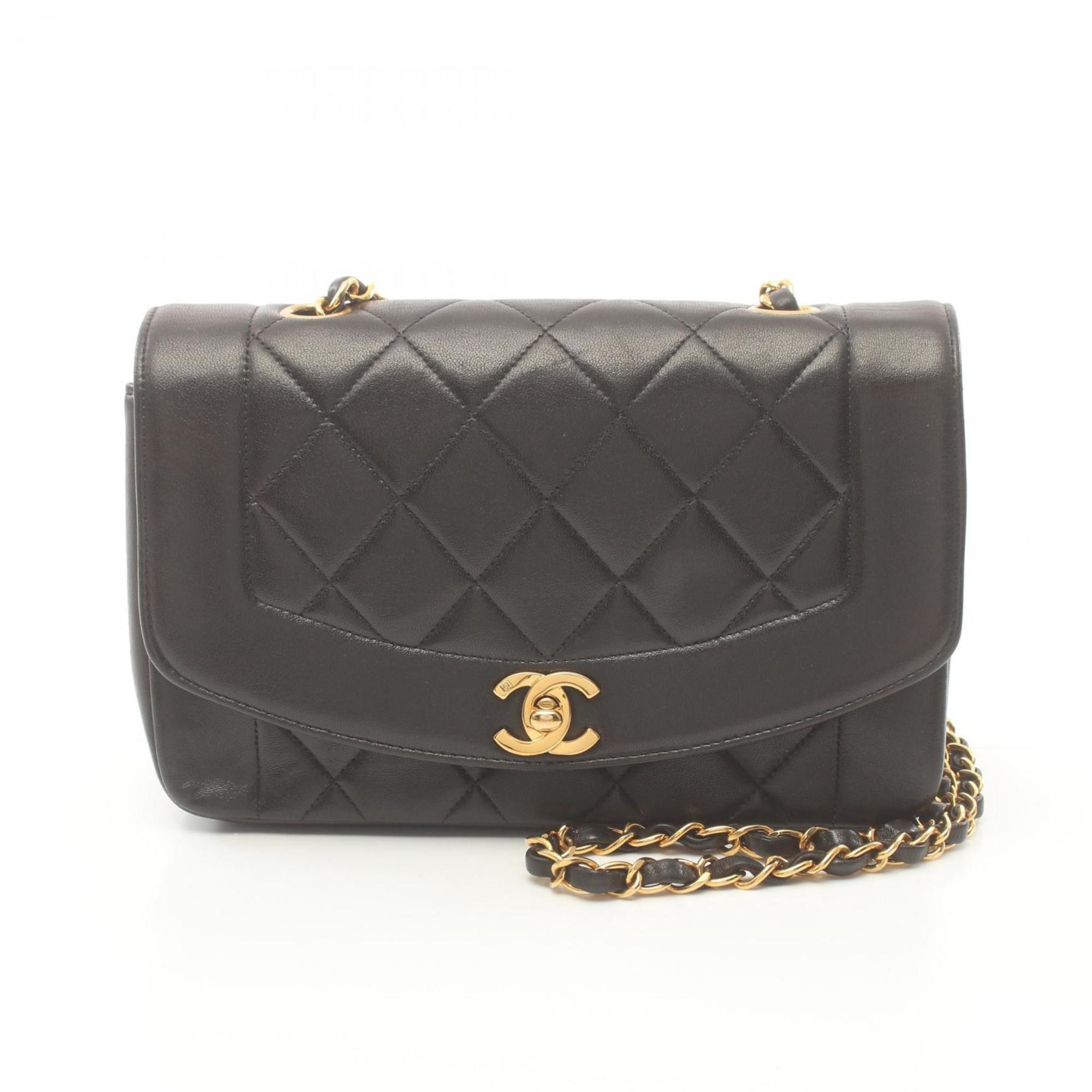 CHANEL Matelasse Shoulder Bag, Lambskin, Women's, Black