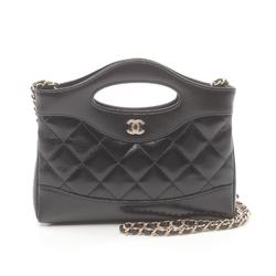 CHANEL Chanel 31 Nano Shoulder Bag Shiny Calfskin Women's Black AP3656