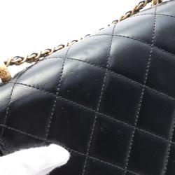 CHANEL Matelasse Shoulder Bag Leather Women's Black AS2615