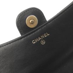 CHANEL Matelasse Chain Phone Case Wallet Shoulder Bag Lambskin Women's Black AP2096