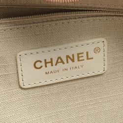 CHANEL Deauville Small Tote Bag Canvas Leather Women's Brown AS3257