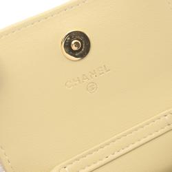 CHANEL Matelasse Phone Holder Shoulder Bag, Lambskin, Women's, Beige, AP3415