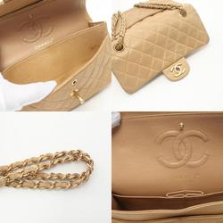 CHANEL Matelasse Shoulder Bag, Lambskin, Women's, Beige