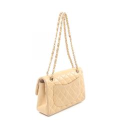 CHANEL Matelasse Shoulder Bag, Lambskin, Women's, Beige