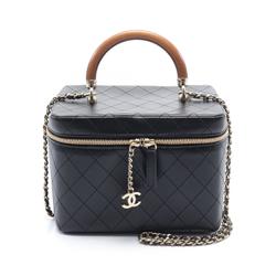 CHANEL Matelasse Shoulder Bag Leather Women's Black