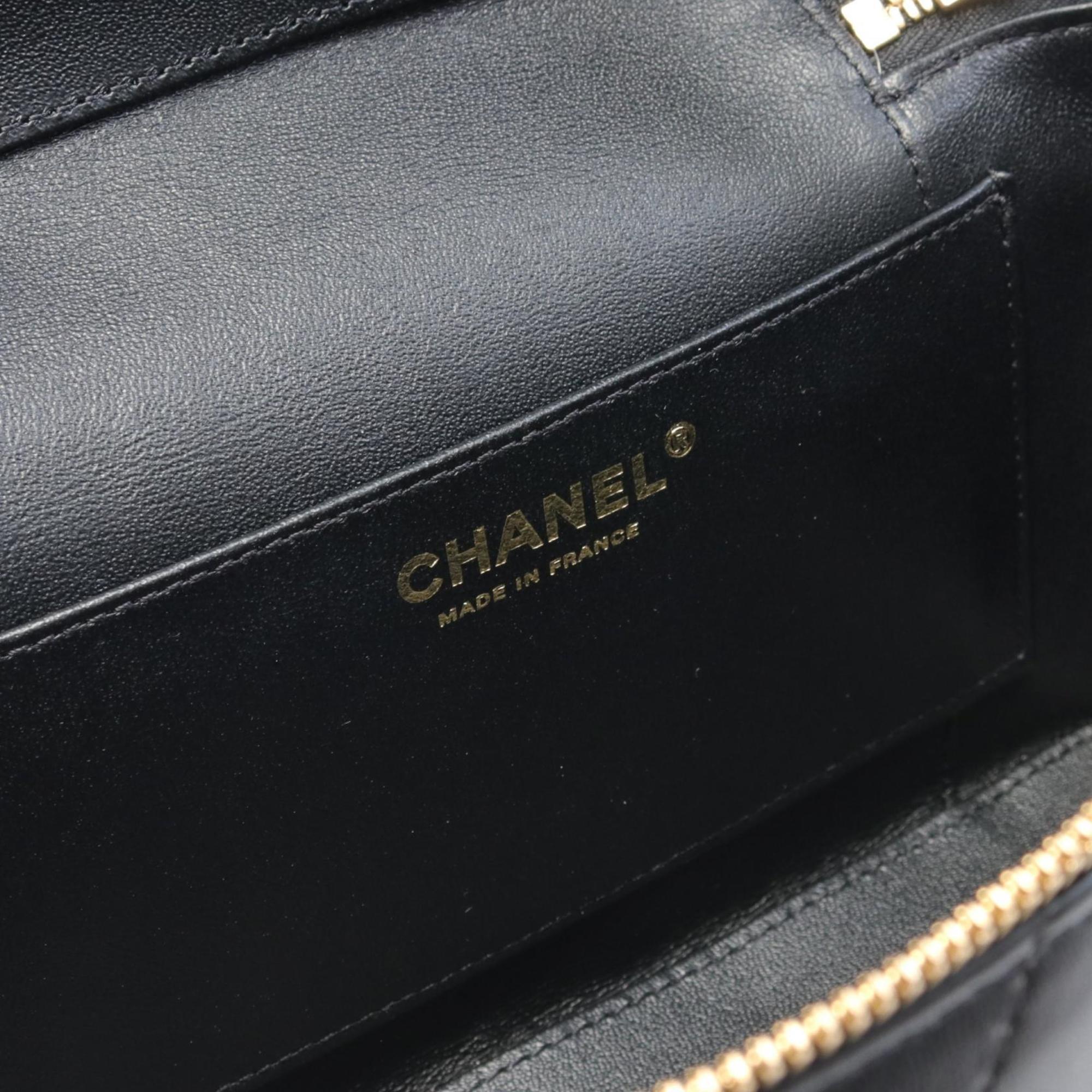 CHANEL Matelasse Shoulder Bag Leather Women's Black