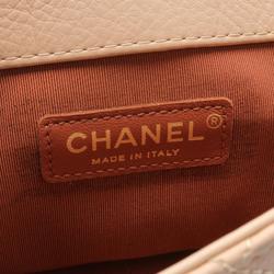 CHANEL Matelasse Shoulder Bag Leather Women's Beige A57217