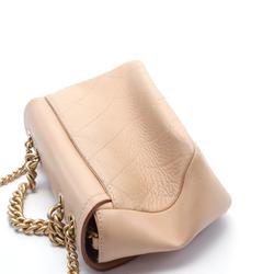 CHANEL Matelasse Shoulder Bag Leather Women's Beige A57217