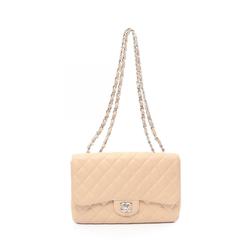 CHANEL Deca Matelasse 30 Shoulder Bag, Caviar Skin, Women's, Beige