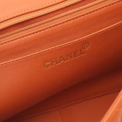 CHANEL Matelasse Shoulder Bag, Lambskin, Women's, Orange