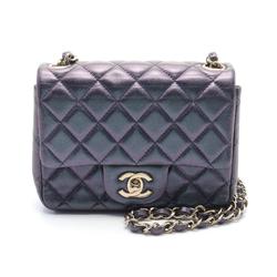 CHANEL Matelasse Shoulder Bag, Leather, Women's, Navy