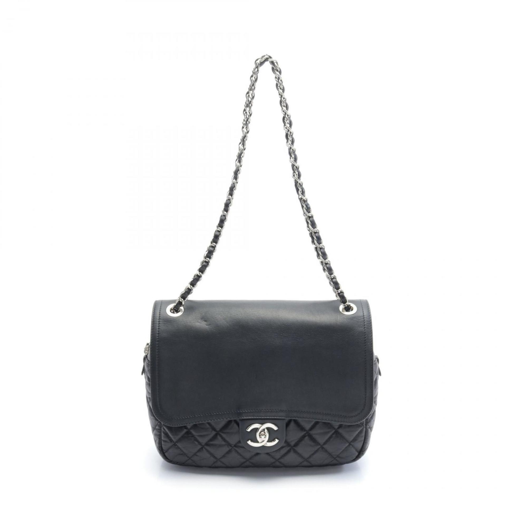 CHANEL Matelasse Shoulder Bag Leather Women's Black A66809