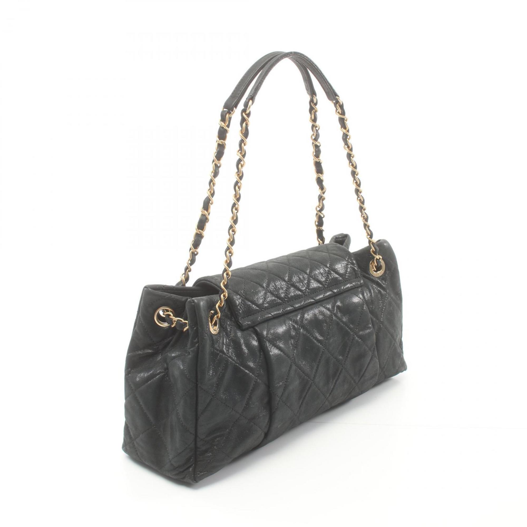 CHANEL Matelasse Shoulder Bag Leather Women's Black