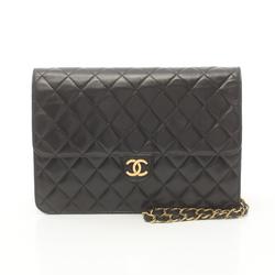 CHANEL Matelasse Shoulder Bag, Lambskin, Women's, Black