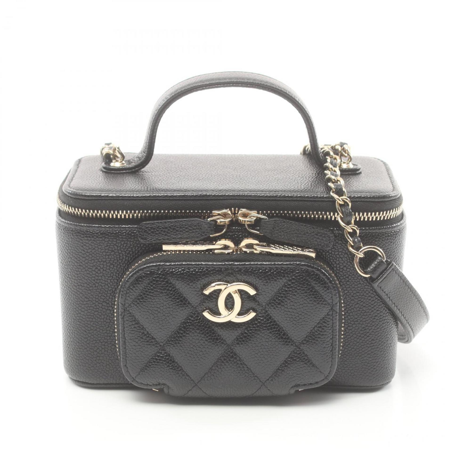 CHANEL Shoulder Bag, Caviar Skin, Women's, Black