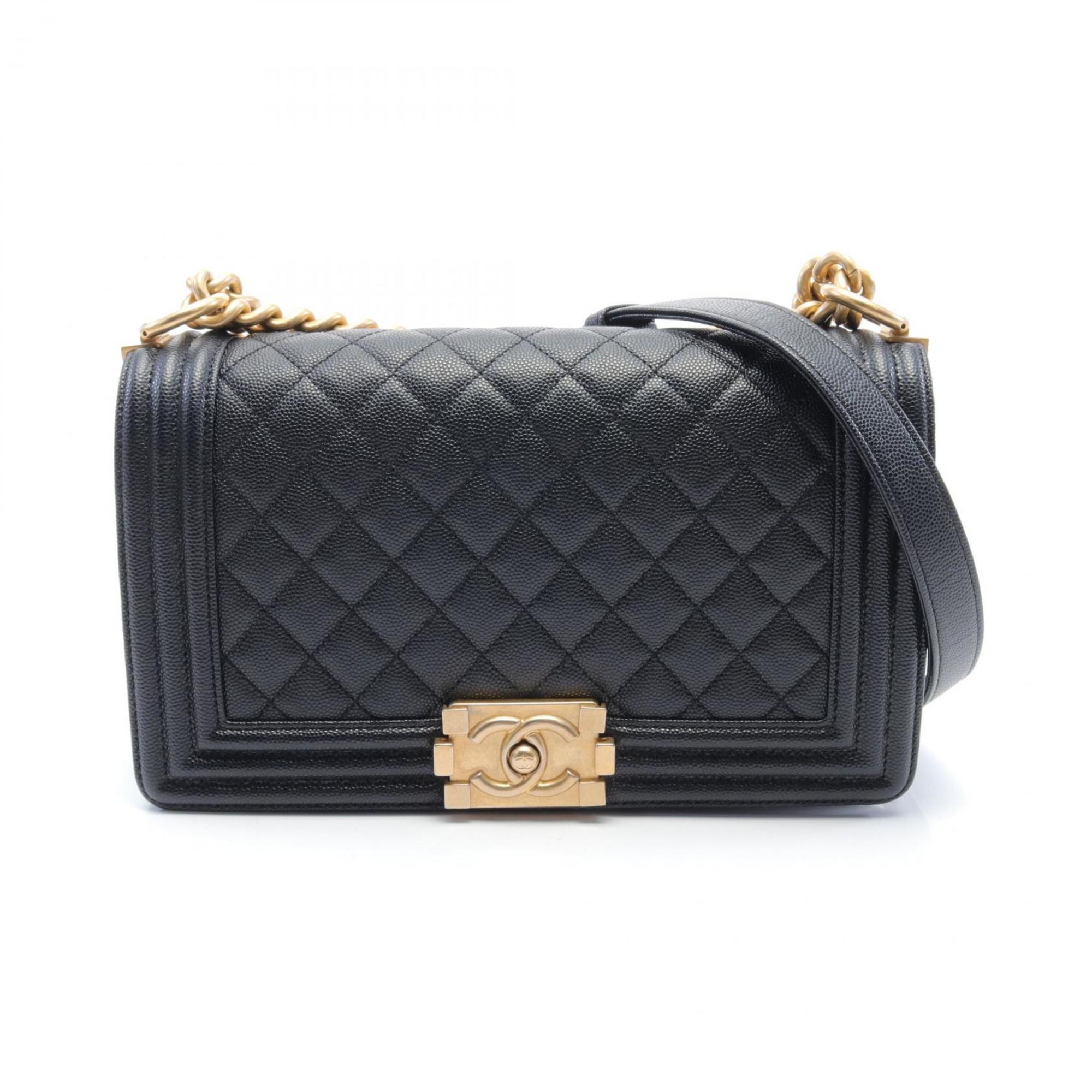 CHANEL Boy Chanel Matelasse Shoulder Bag Caviar Skin (Grained Calf) Women's Black A67086