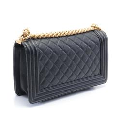 CHANEL Boy Chanel Matelasse Shoulder Bag Caviar Skin (Grained Calf) Women's Black A67086