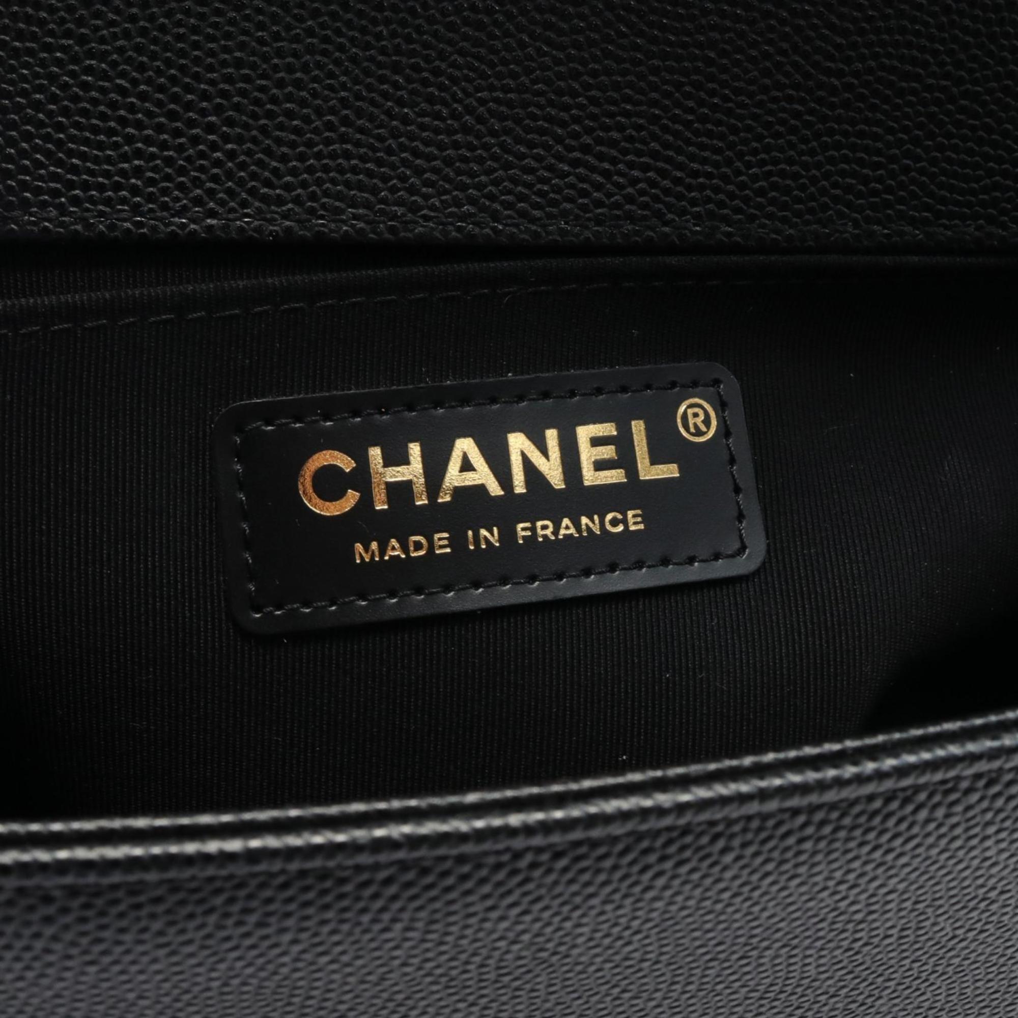 CHANEL Boy Chanel Matelasse Shoulder Bag Caviar Skin (Grained Calf) Women's Black A67086