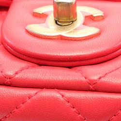 CHANEL Matelasse Flap Bag Shoulder Lambskin (Sheepskin) Women's Red AS1787