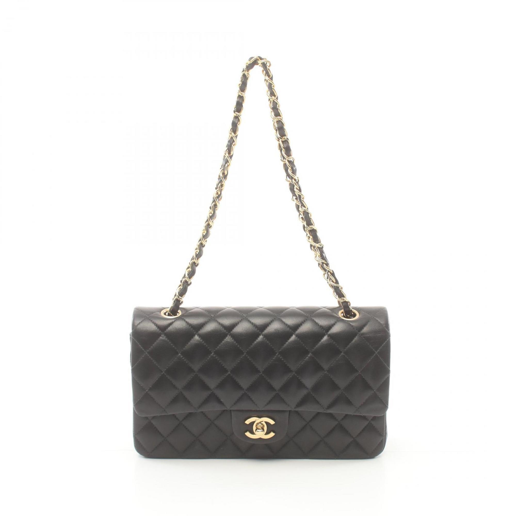 CHANEL Shoulder Bag, Lambskin, Women's, Black