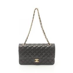 CHANEL Shoulder Bag, Lambskin, Women's, Black