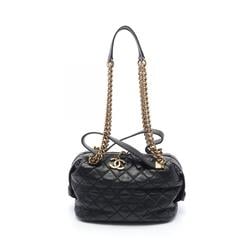 CHANEL Ultra Stitch Shoulder Bag Leather Women's Black