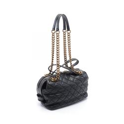 CHANEL Ultra Stitch Shoulder Bag Leather Women's Black