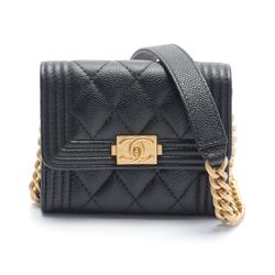 CHANEL Boy Chanel Shoulder Bag Caviar Skin Women's Black