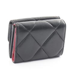 CHANEL Chanel 19 Matelasse Tri-fold Wallet Lambskin (Sheepskin) Women's Black