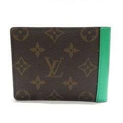 Louis Vuitton Monogram Macassar Portefeuille Multiple M81537 Bi-fold Wallet for Men and Women