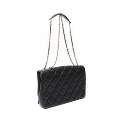 CHANEL Matelasse Shoulder Bag, Lambskin, Women's, Black